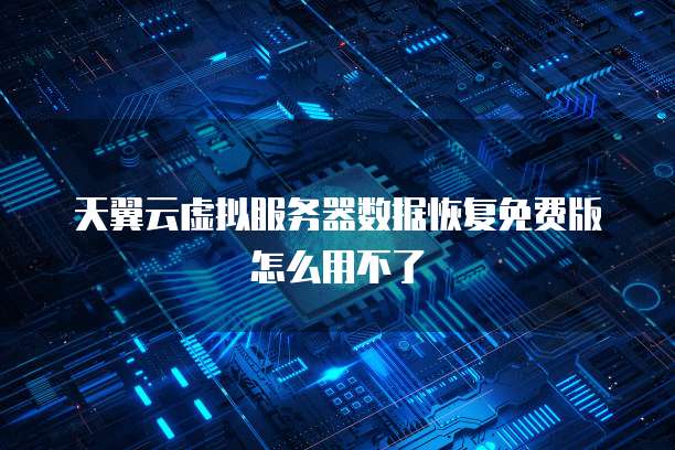 天翼云虚拟服务器数据恢复免费版怎么用不了