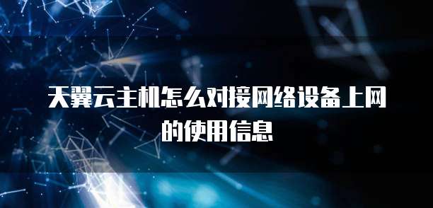 天翼云主机怎么对接网络设备上网的使用信息