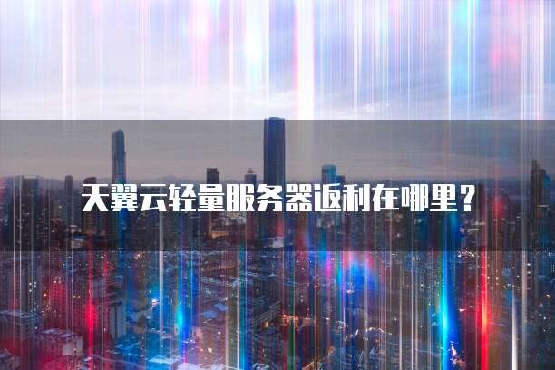 天翼云轻量服务器返利在哪里？