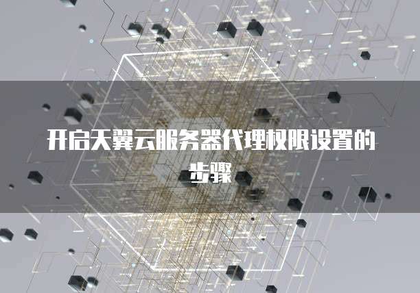 开启天翼云服务器代理权限设置的步骤