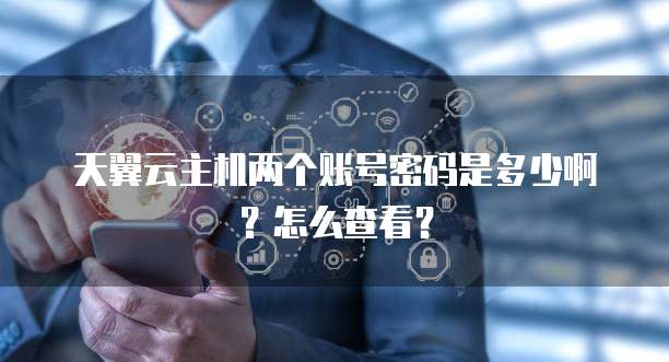 天翼云主机两个账号密码是多少啊?怎么查看?