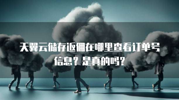 天翼云储存返佣在哪里查看订单号信息?是真的吗?