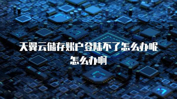 天翼云储存账户登陆不了怎么办呢怎么办啊