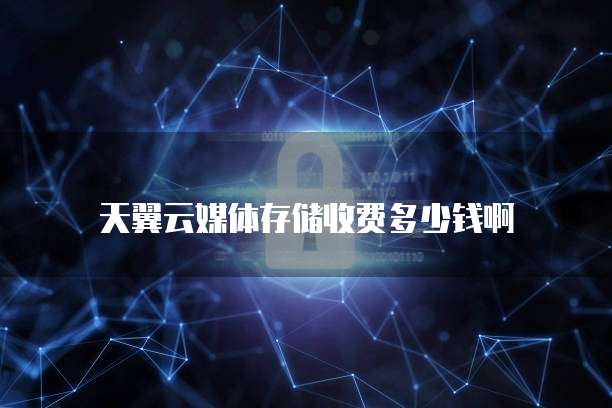 天翼云媒体存储收费多少钱啊