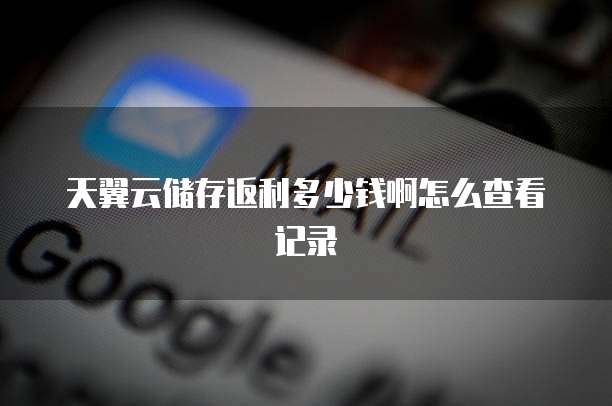 天翼云储存返利多少钱啊怎么查看记录