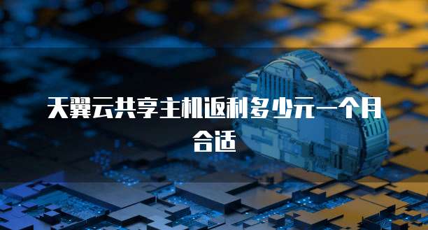 天翼云共享主机返利多少元一个月合适