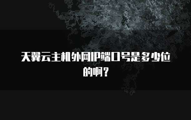天翼云主机外网IP端口号是多少位的啊?