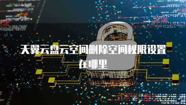 天翼云盘云空间删除空间权限设置在哪里
