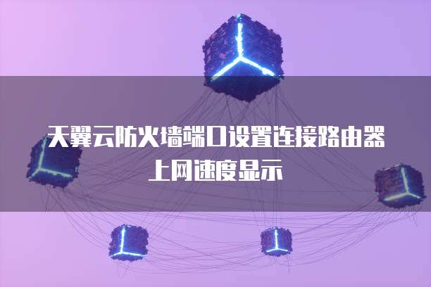 天翼云防火墙端口设置连接路由器上网速度显示