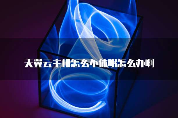 天翼云主机怎么不休眠怎么办啊