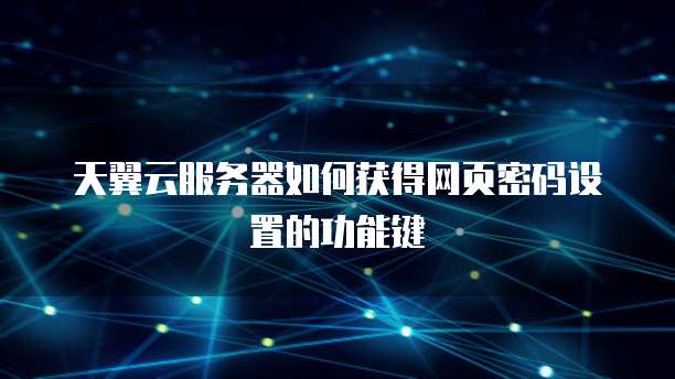 天翼云服务器如何获得网页密码设置的功能键