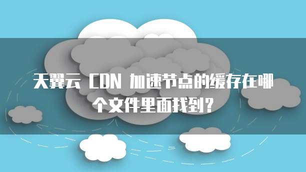 天翼云 CDN 加速节点的缓存在哪个文件里面找到?