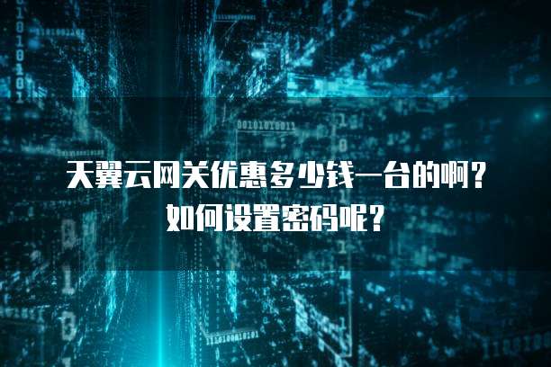 天翼云网关优惠多少钱一台的啊?如何设置密码呢?