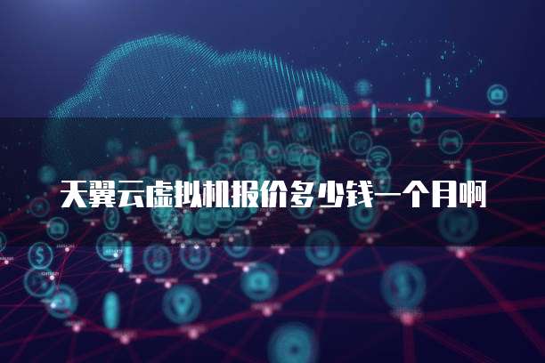 天翼云虚拟机报价多少钱一个月啊