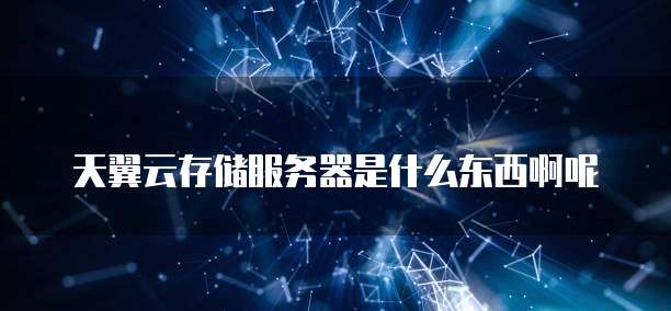 天翼云存储服务器是什么东西啊呢