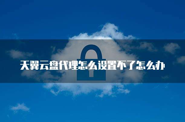 天翼云盘代理怎么设置不了怎么办