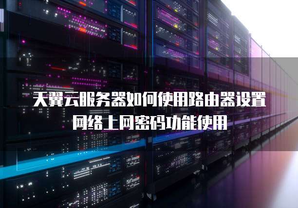 天翼云服务器如何使用路由器设置网络上网密码功能使用