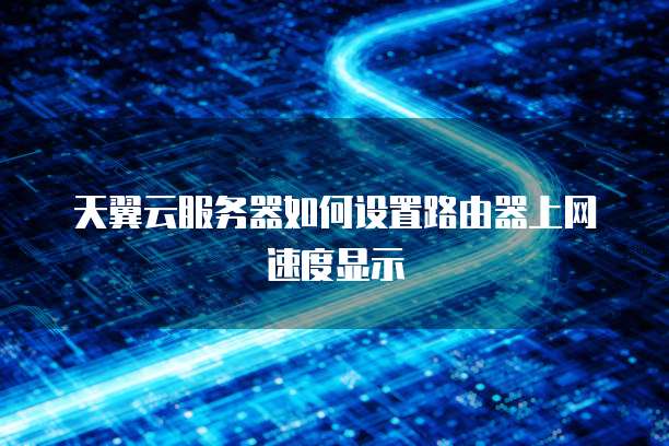 天翼云服务器如何设置路由器上网速度显示