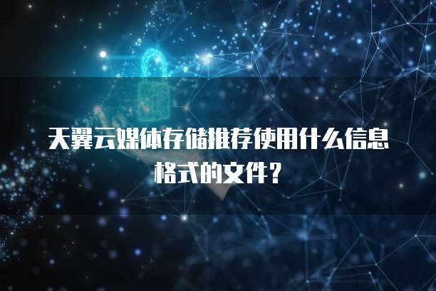 天翼云媒体存储推荐使用什么信息格式的文件?