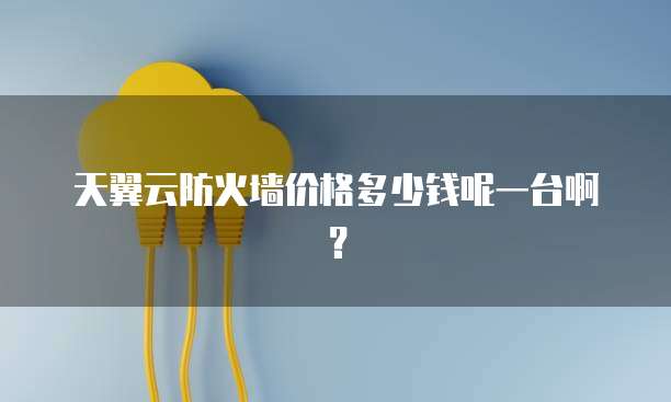 天翼云防火墙价格多少钱呢一台啊?