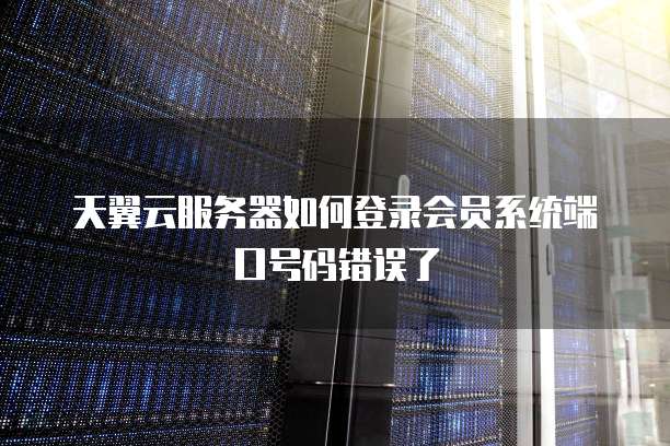 天翼云服务器如何登录会员系统端口号码错误了