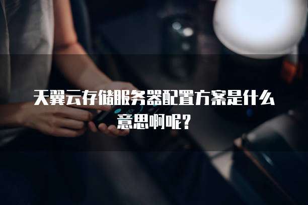 天翼云存储服务器配置方案是什么意思啊呢？