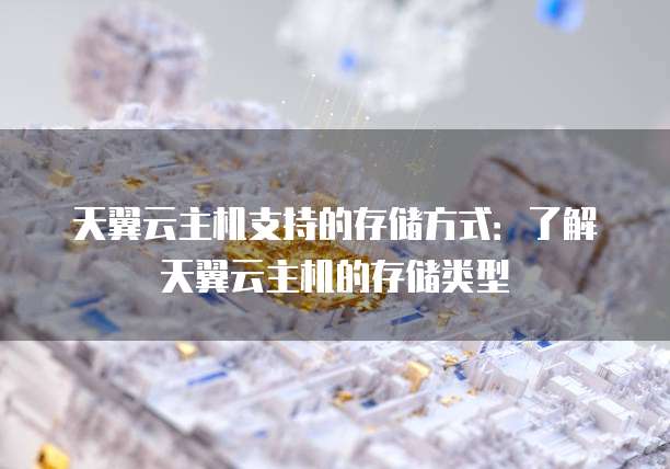 天翼云主机支持的存储方式:了解天翼云主机的存储类型