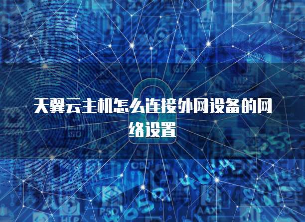 天翼云主机怎么连接外网设备的网络设置