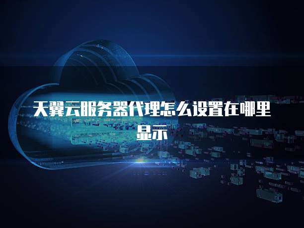 天翼云服务器代理怎么设置在哪里显示