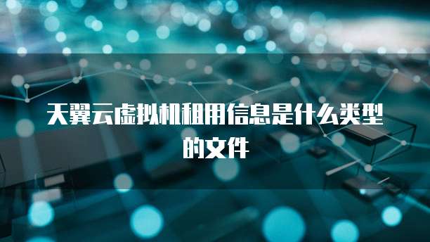 天翼云虚拟机租用信息是什么类型的文件