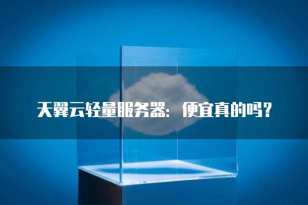 天翼云轻量服务器:便宜真的吗?