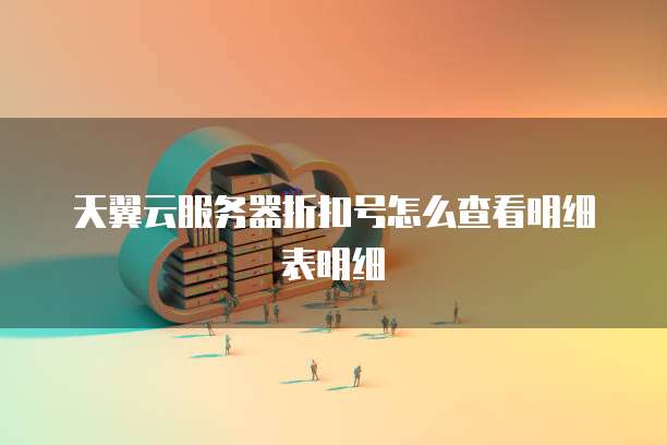 天翼云服务器折扣号怎么查看明细表明细