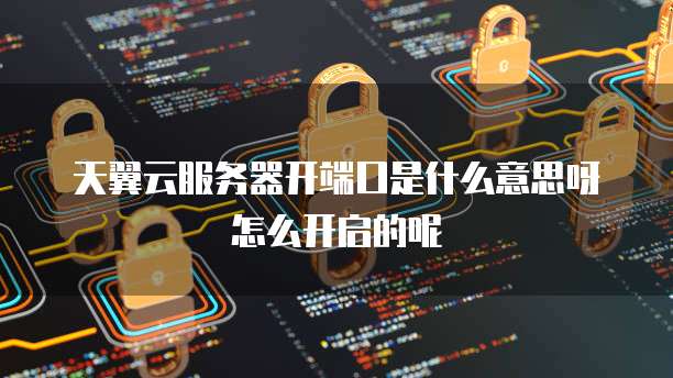 天翼云服务器开端口是什么意思呀怎么开启的呢