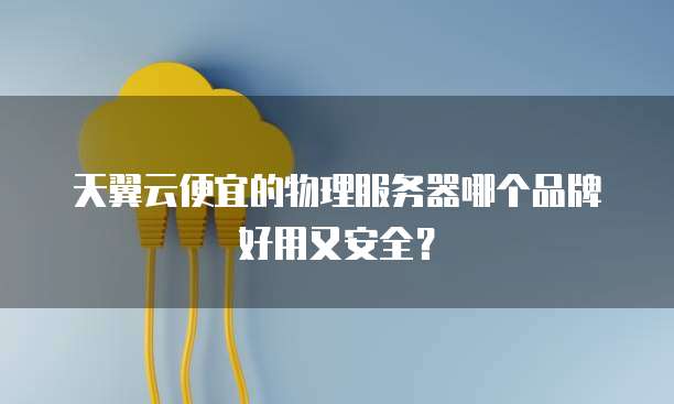 天翼云便宜的物理服务器哪个品牌好用又安全?
