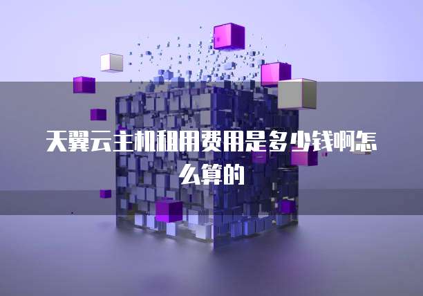 天翼云主机租用费用是多少钱啊怎么算的
