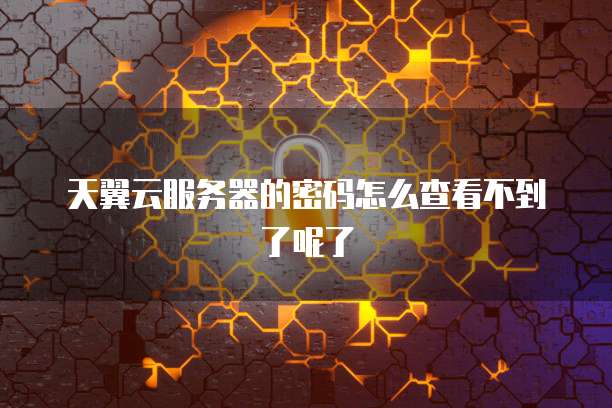 天翼云服务器的密码怎么查看不到了呢了