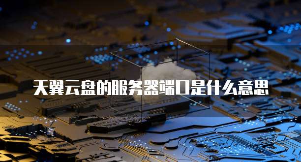 天翼云盘的服务器端口是什么意思