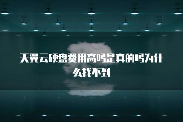 天翼云硬盘费用高吗是真的吗为什么找不到