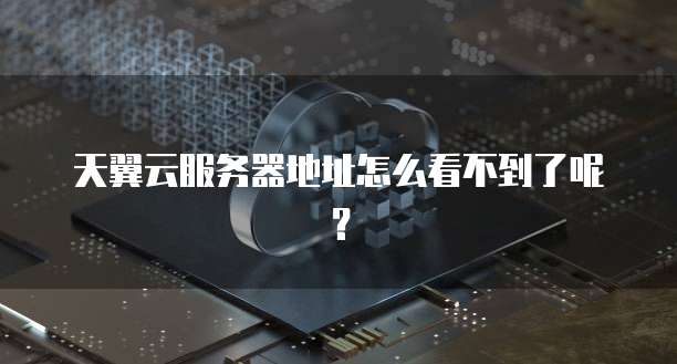 天翼云服务器地址怎么看不到了呢?