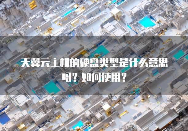 天翼云主机的硬盘类型是什么意思呀?如何使用?