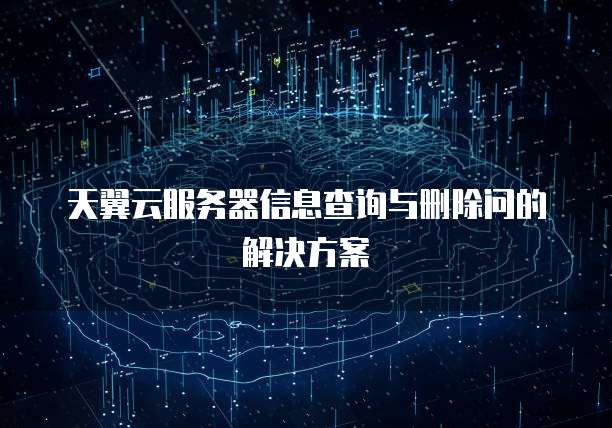 天翼云服务器信息查询与删除问的解决方案
