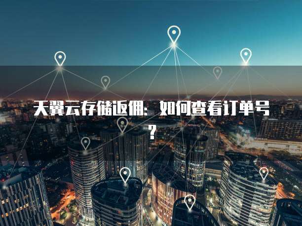 天翼云存储返佣:如何查看订单号?