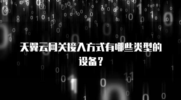 天翼云网关接入方式有哪些类型的设备?
