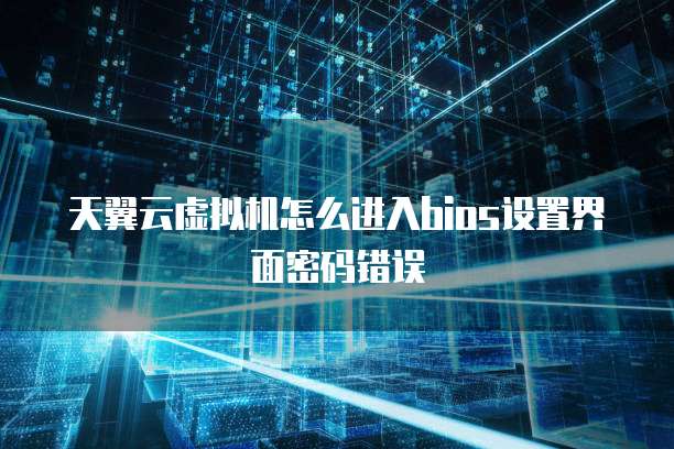 天翼云虚拟机怎么进入bios设置界面密码错误