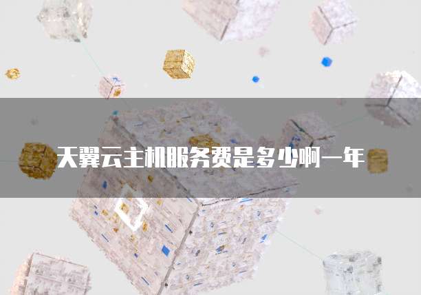 天翼云主机服务费是多少啊一年
