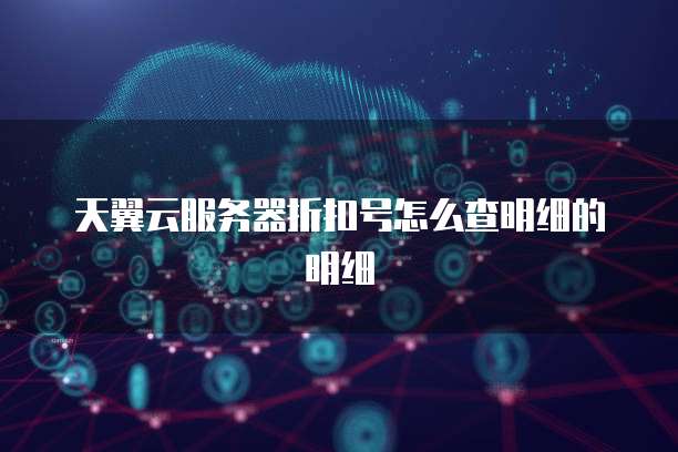 天翼云服务器折扣号怎么查明细的明细