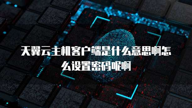 天翼云主机客户端是什么意思啊怎么设置密码呢啊