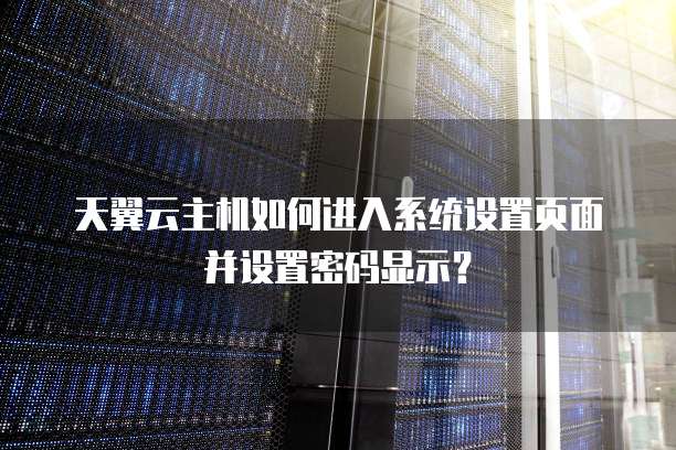 天翼云主机如何进入系统设置页面并设置密码显示?