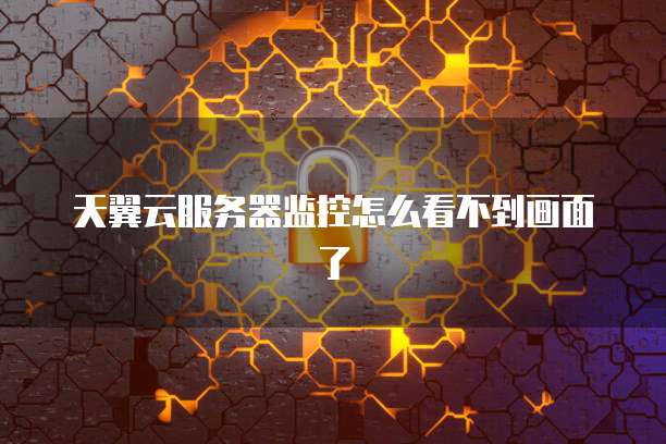 天翼云服务器监控怎么看不到画面了