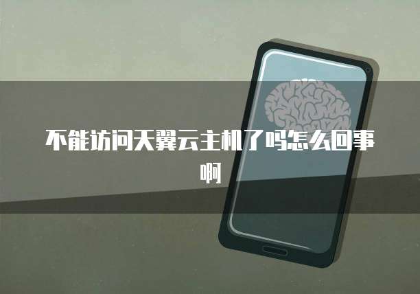 不能访问天翼云主机了吗怎么回事啊